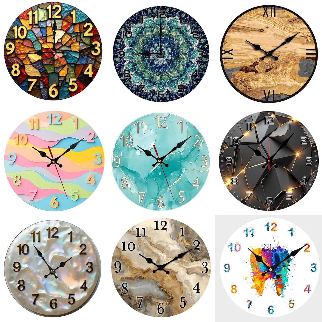Custom Artistic Wall Clock Unique Modern Designs Colorful and Creative ...