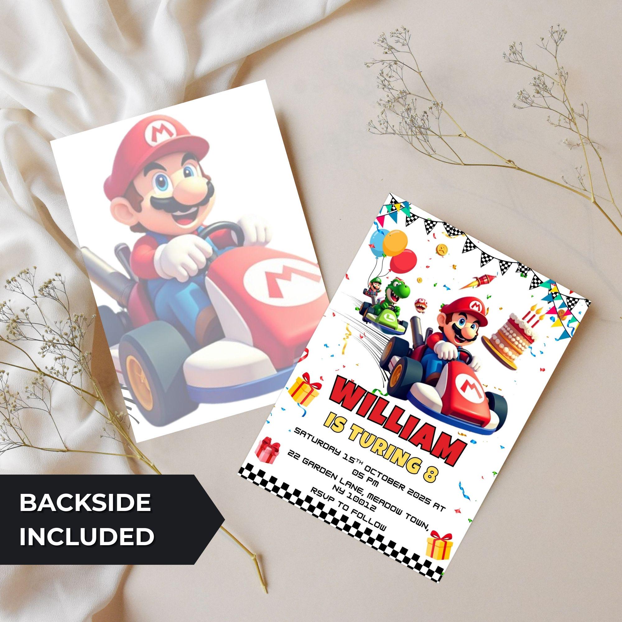 Editable Mario Bros Invitation, Super Mario Birthday Invitation ...