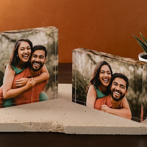 Personalized Photo Block, Acrylic Glass Photo Block, Custom Acrylic Block Photo, Crystal Wedding gift, Birthday, Father&#39;s Day Gift