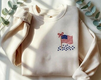 Gesticktes Sweatshirt mit amerikanischer Flagge, 4. Juli Sweatshirt, christliches amerikanisches Hemd, 250 Jubiläumshemd der Vereinigten Staaten, 250.Amerika Geschenk
