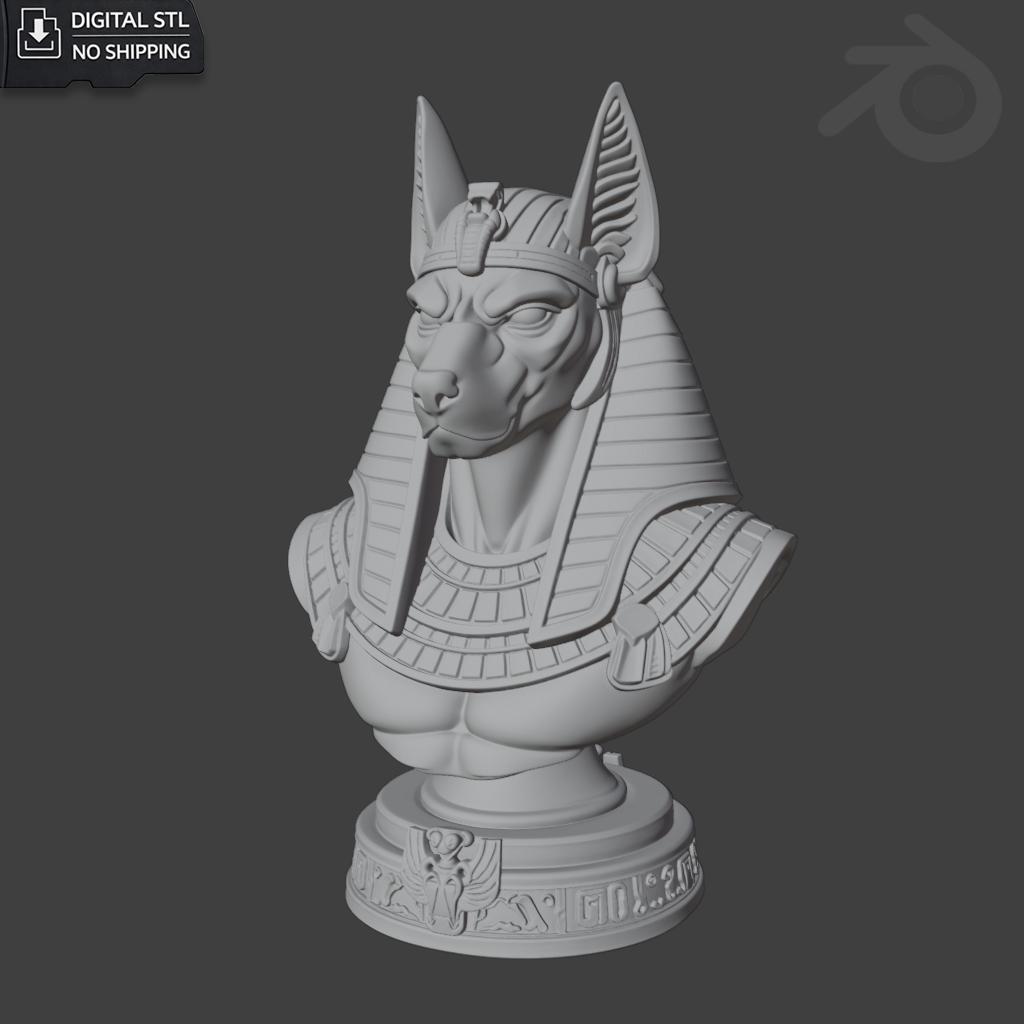 Anubis Bust STL | Single Color | Egyptian Statue | God Anubis Decor ...
