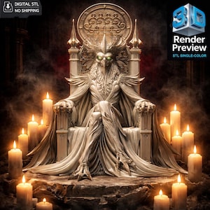 King Paimon STL | 9th Spirit of Goetia | Demon King Statue | Occult Decor 3D Print Model | Digital Download | No Shipping