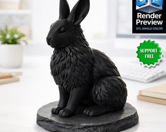Wild American Hare STL | Realistic Wildlife Sculpture | 3D Print Model | Digital Product | No Shipping