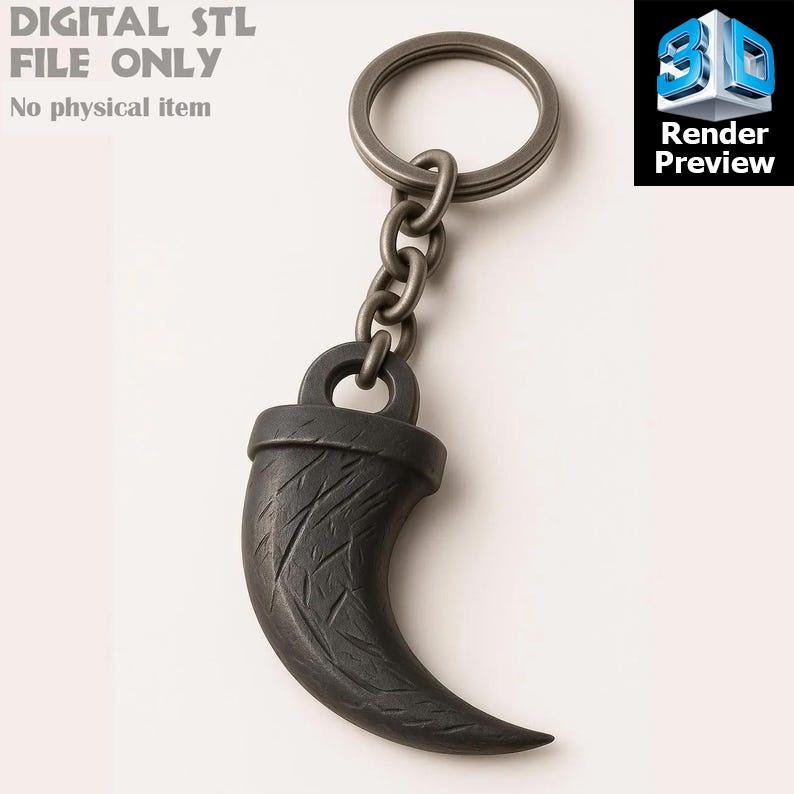 Creepy Keychain Pack – Skulls, Claw, Skeleton Hand Models for 3D