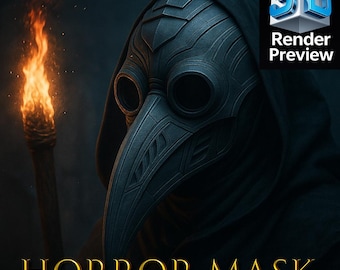 Nightmare Masks: The Plague Doctor – Horror Mask STL | Dark Art 3D Model | Halloween Decor | Digital Download