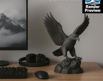 American Eagle Statue - Detailliertes Vogelskulpturenmodell zum 3D-Druck | Vaterländisches Dekor | Digitaler Download