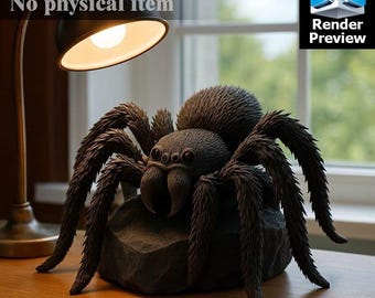 Tarantula on Rock – Spinnen Statue Modell für 3D Druck | Halloween-Dekor | Digitaler Download