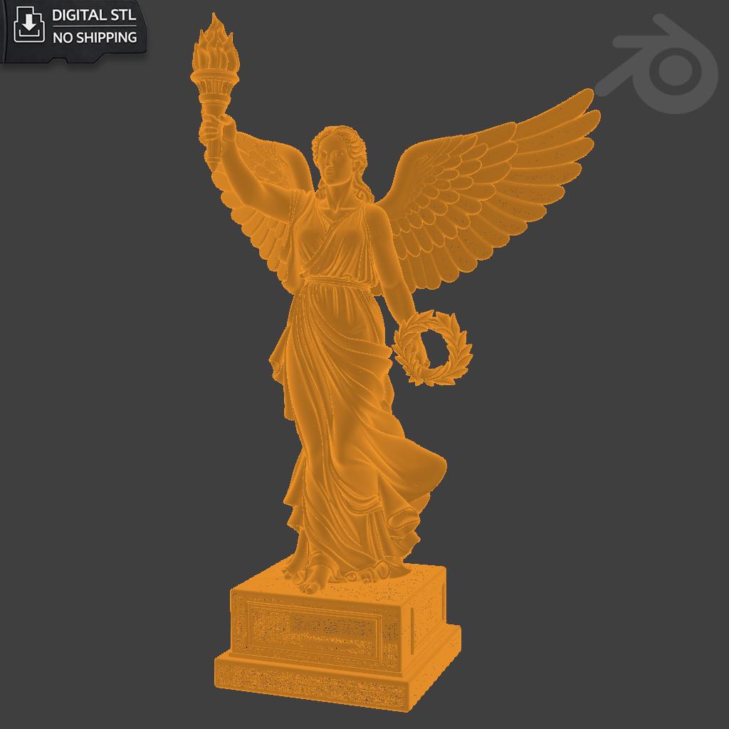 【超希少】ANGEL TOREN - VISLUMBRA Victory Angel Statue STL | Winged Goddess With Torch | Classical