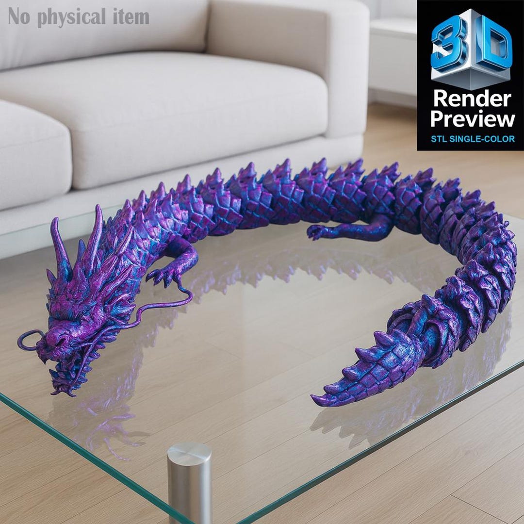 Figura De Dragón Articulado Impresa En 3D – 30 Cm, Colores Vibrantes, Juguete Coleccionable Para Niños +3 Años