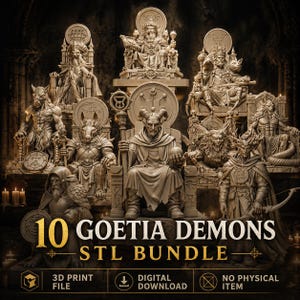 10 Goetia Demons STL Bundle | Single Color | 10 in 1 Collection | Occult Statues | 3D Print Models | Digital Download | No Shipping