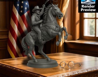 ブロンズ製ロデオライダー像：暴れ馬に乗るカウボーイの置物 - Etsy 日本