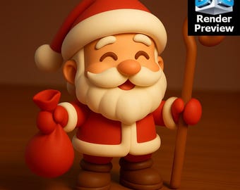 Baby Santa Figurine – Cute Christmas Single-Color Model for 3D Printing | Holiday Decoration | Digital Download