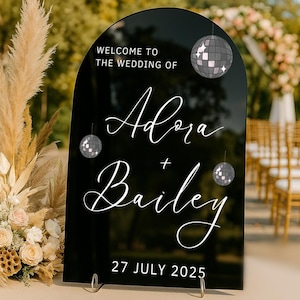 Custom Acrylic Wedding Welcome Sign with Names and Date – Personalized Ceremony Sign for Engagement, Reception, Bridal Shower – Wedding Sign