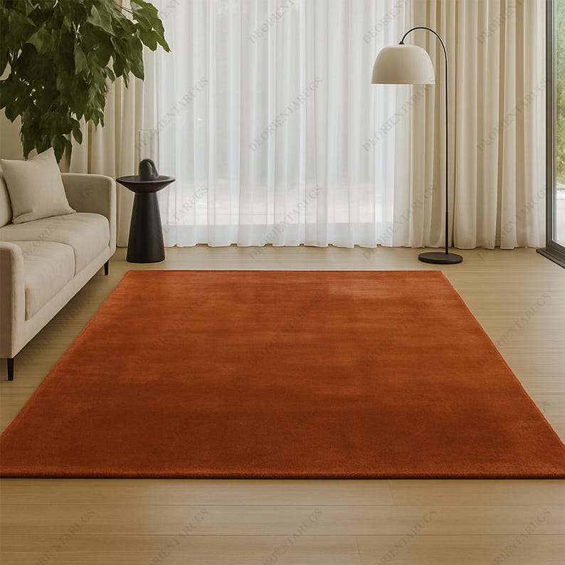 Modern Handmade Solid Chocolate Brown Color Wool Area Rug | Custom ...