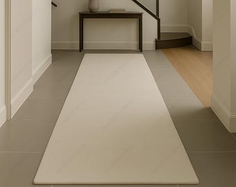 Wit pluche handgemaakt loper: modern, minimalistisch decor