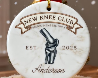 Herstelcadeau bionische knieoperatie, ornament knievervangende operatie, gepersonaliseerde aandenken nieuwe knie 2025, gescheurd ACL MCL postoperatief zorgpakket