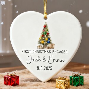 Personalized Engagement Christmas Ornament Names and Date, Custom Christmas Engaged Ornament, First Christmas Engaged Keepsake 2025