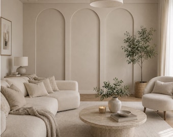 Custom Arched MDF Wall Panel Kit, Modern Accent Wall Decor