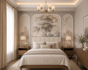Arched Wall Panel Kit, Pre-Cut MDF Molding, Modern Bedroom Accent Wall (DIY)