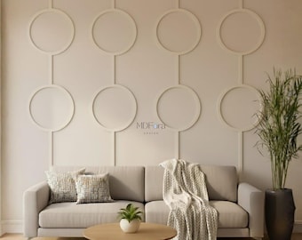Arched Geometric MDF Wall Panels, DIY Molding Kit, Modern Laser-Cut Home Decor