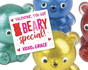 Squishy Bear Valentines Day, Valentines Day Tag, Bear Valentine Tag, Bear Gift, Beary Special, Squishy Toy, Lauren Haddox Designs