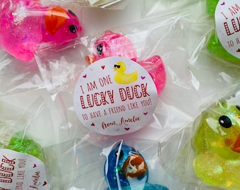 Squishy Duck Valentines Day, Valentines Day Tag, Squishy Duck Valentine Tag, Squishy Duck Gift, Lauren Haddox Designs