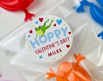 Hoppy Valentines Day, Valentines Day Tag, Frog Valentine Tag, Frog Gift, Hopping Frog, Lauren Haddox Designs