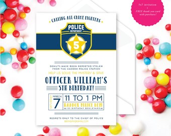 Policeman Birthday Invitation, Policeman Birthday, Policeman Printables, Policeman Birthday Decorations, Lauren Haddox Designs