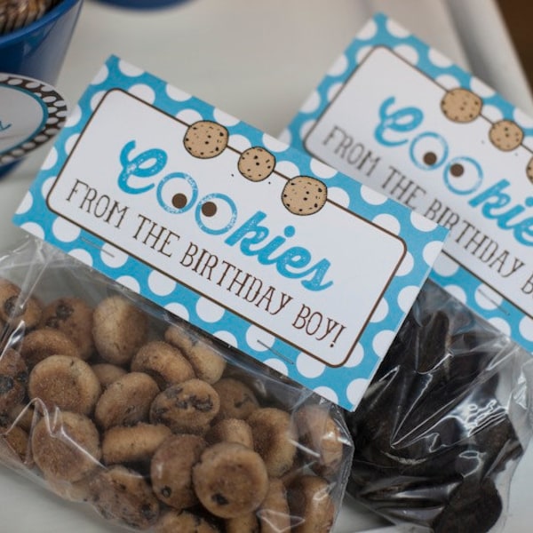 DIY, Cookie-Monster-Inspired fold-over FAVOR TAG, Instant Download