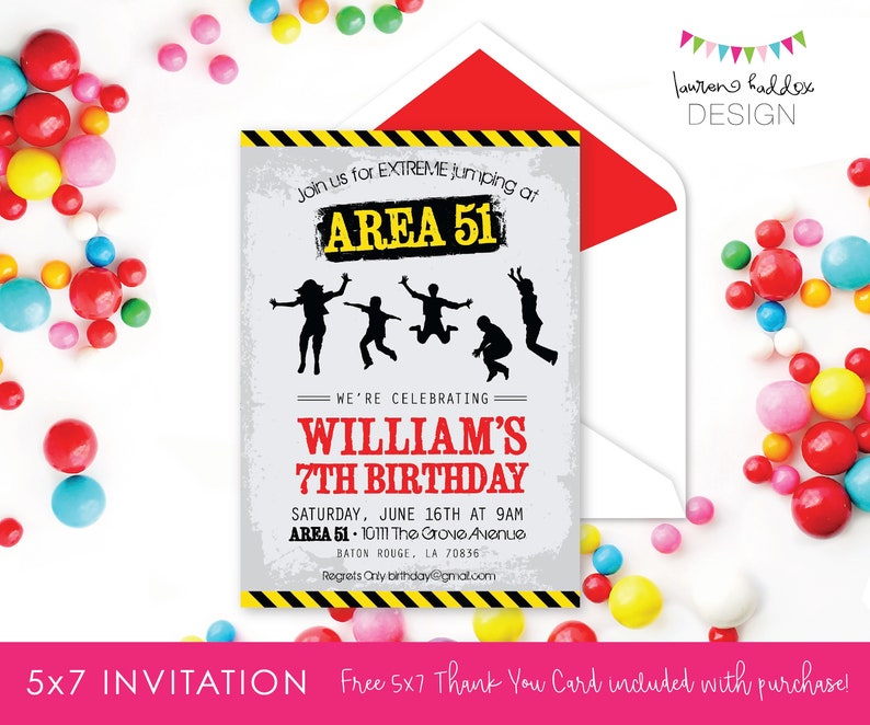 Trampoline Invitation Extreme Trampoline Party Invitation Lauren Haddox Designs Trampoline Party