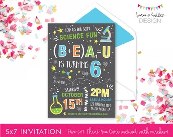 Mad Scientist Invitation, Science Birthday Invitation, Mad Scientist Printables, Science Birthday Decorations, Lauren Haddox Designs