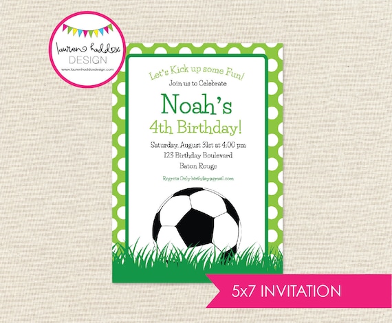 Soccer Birthday Invitation Soccer Birthday Soccer Etsy