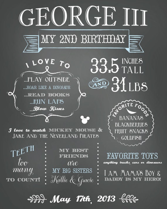 birthday milestones poster print 20x30 poster print etsy