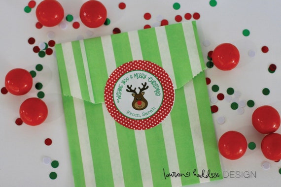 Merry Christmas Stickers, Holiday Gift Stickers, Christmas Tag Stickers, Round Favor Labels, Favor Labels, Stickers, Lauren Haddox Designs Il_570xn
