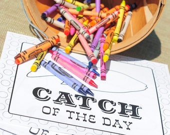 Catch of the Day coloring sheet, Gone Fishing Party, Fishing Birthday Party, Fishing coloring sheet, Gone Fishing coloring sheet