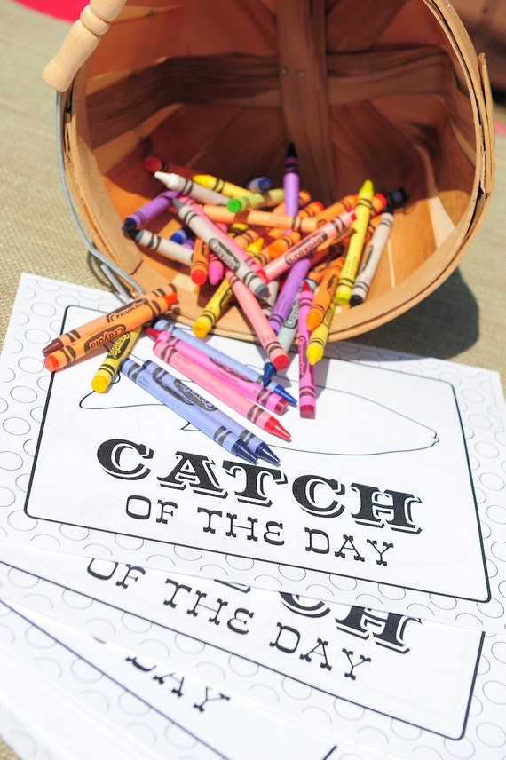 DIY Printable Catch of the Day coloring sheet | Etsy