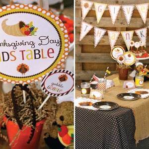 Thanksgiving kids table, Thanksgiving printables, Thanksgiving decorations, Thanksgiving tablescape, Thanksgiving Party