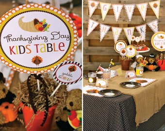 Thanksgiving kids table, Thanksgiving printables, Thanksgiving decorations, Thanksgiving tablescape, Thanksgiving Party