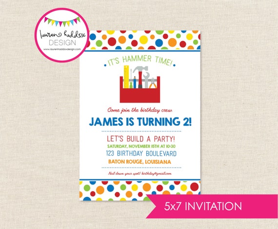 tool birthday tool birthday invitation tool printables tool etsy