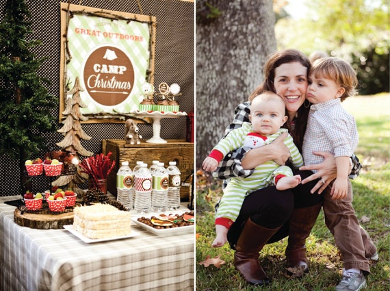 INSTANT DOWNLOAD DIY, Camp Christmas Holiday, Christmas Printables, Holiday Party Printables, Christmas Camping, Christmas Outdoor Party Il_570xn