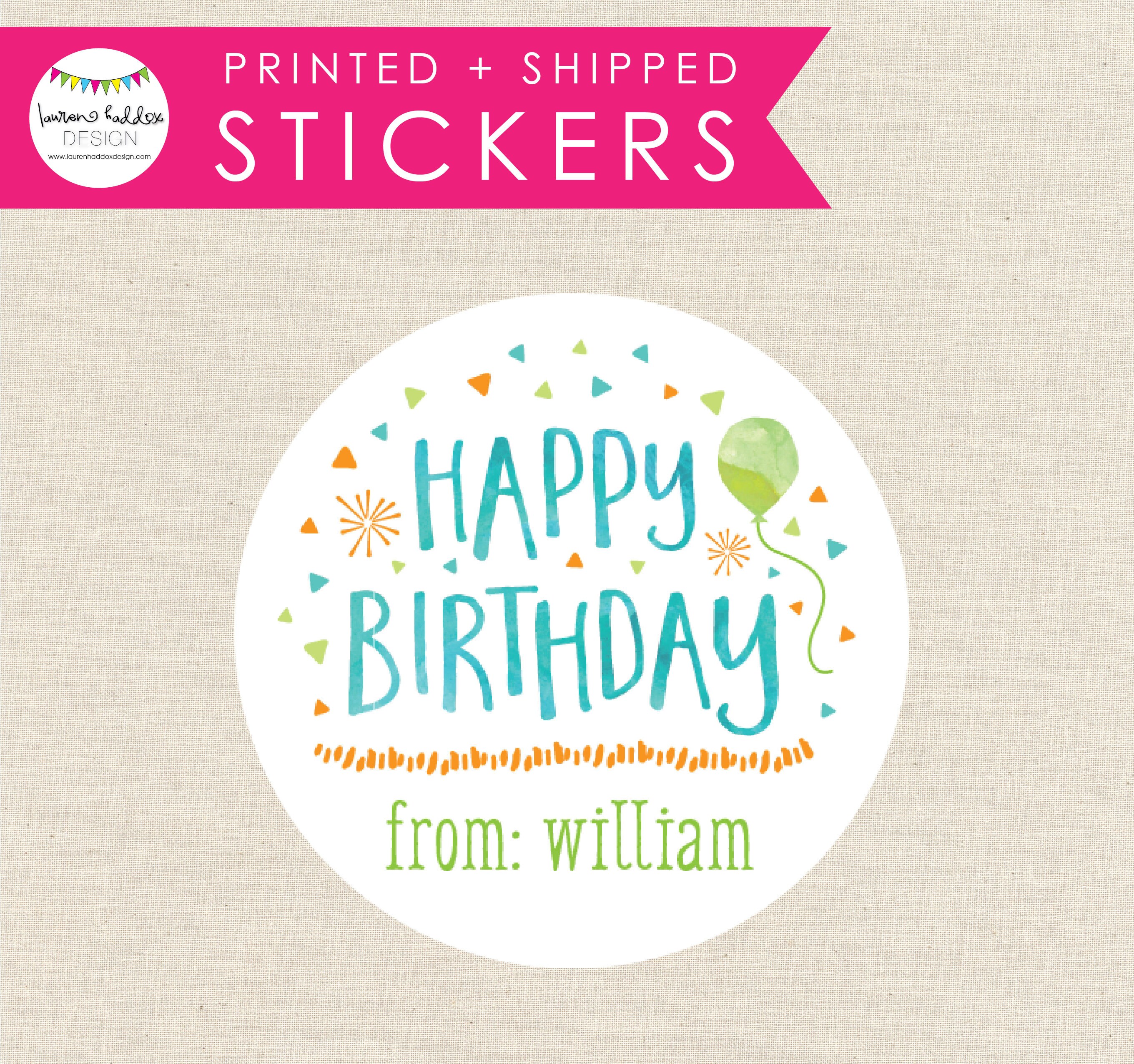 Custom Kids Birthday Tags Personalized Gift Stickers Etsy
