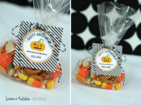 DIY, Personalized Happy Halloween favor tags Il_570xn