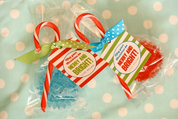 DIY, Personalized Merry and Bright favor tags Il_570xn
