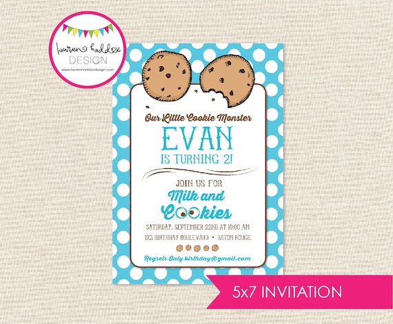 Cookie Monster (inspired) Birthday Invitation, Cookie Monster Birthday, Cookie Monster Printables, Lauren Haddox Designs Il_570xn