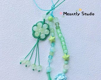 Sun Flower Beaded Phone Charm Strap, Handmade Keychain, Lucky Pendant