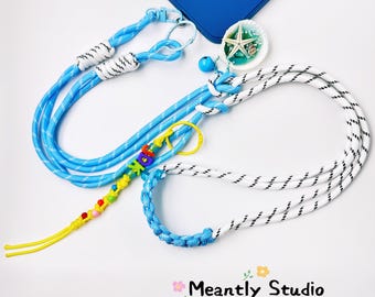 Multi-Functional Adjustable Lanyard – Beaded Phone Strap for Neck, Crossbody, or Shoulder Use, Also as Bag Charm or Backpack Strap