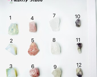 Custom Crystal Keychain – Raw Gemstone Energy Stone Bag Charm with Name Beads, Rose Quartz Amethyst Clear Quartz Personalized Gift