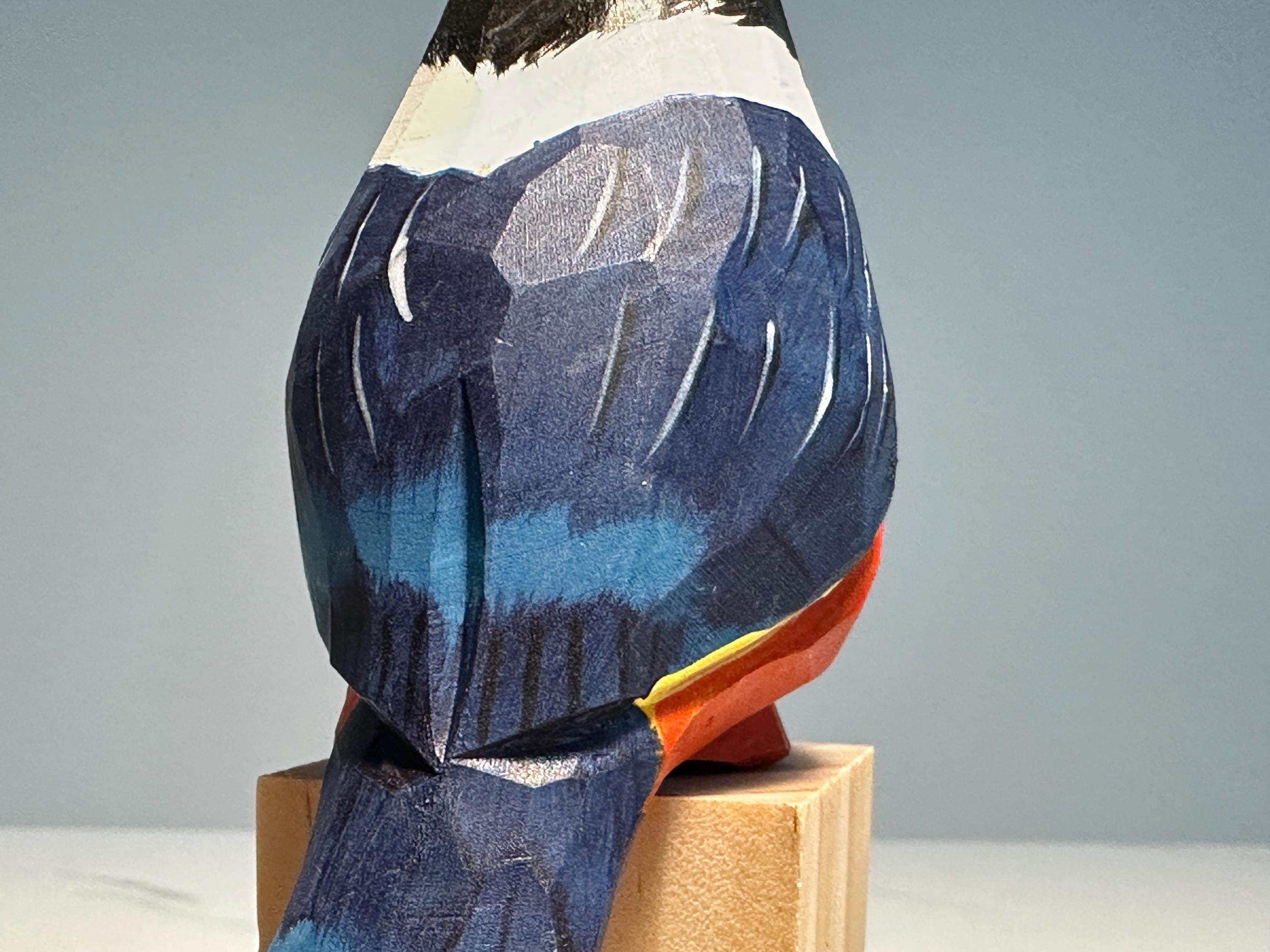 カワセミ 鳥 置物 : 木製 オブジェ 彫刻 - 木彫り • 小鳥 置物の通販