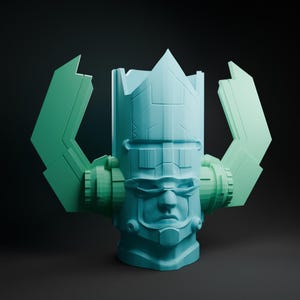 Galactus Popcorn Bucket STL – 3D Printable Marvel-Inspired Snack Holder, Separate Horns, Fantastic Four Movie Fan Collectible