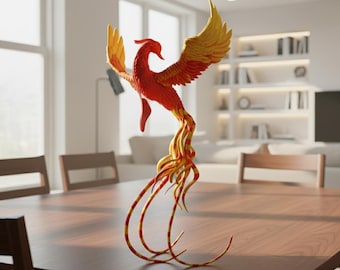 Phoenix Bird 3D Print STL: Fantasy Tabletop Sculpture 3D printable file (3MF / Digital Download)